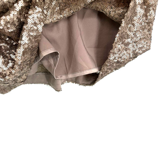 ark & co size small sleeveless bronze gold sequin dress lined illusion deep v - Picture 5 of 7